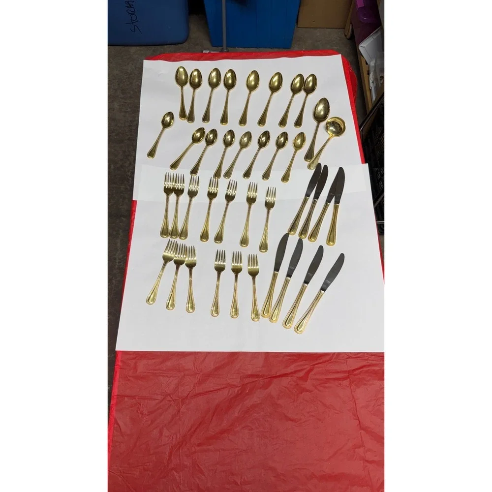 Melissa B Japan‎ Gold Flatware Set 39-Pc Stainless Steel Vintage